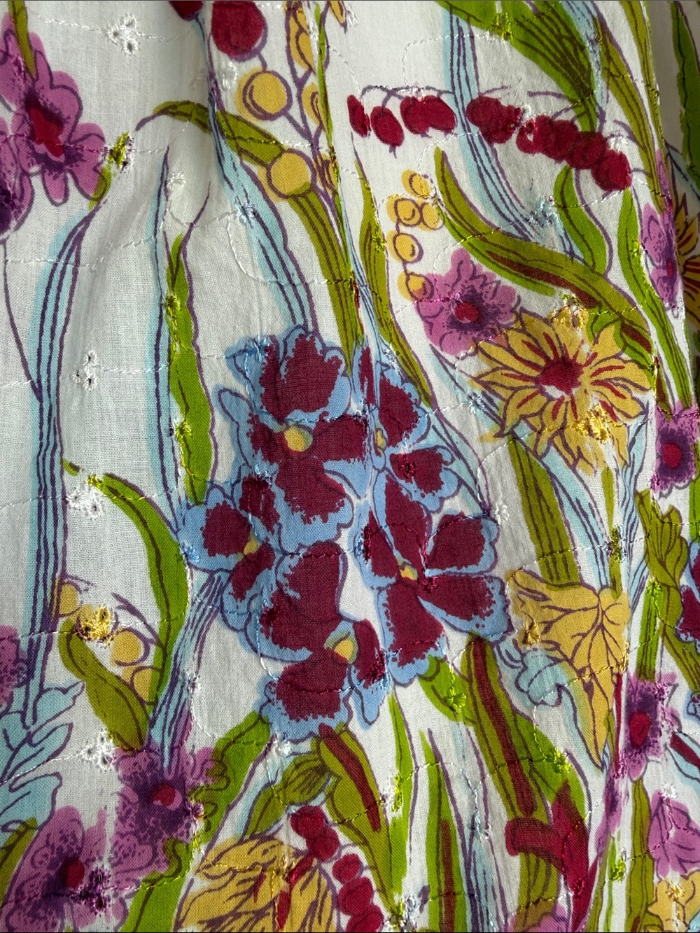 Vintage Papillon White Floral Embroidered Midi Skirt Size S Crochet Hem Fairy - Picture 2 of 11